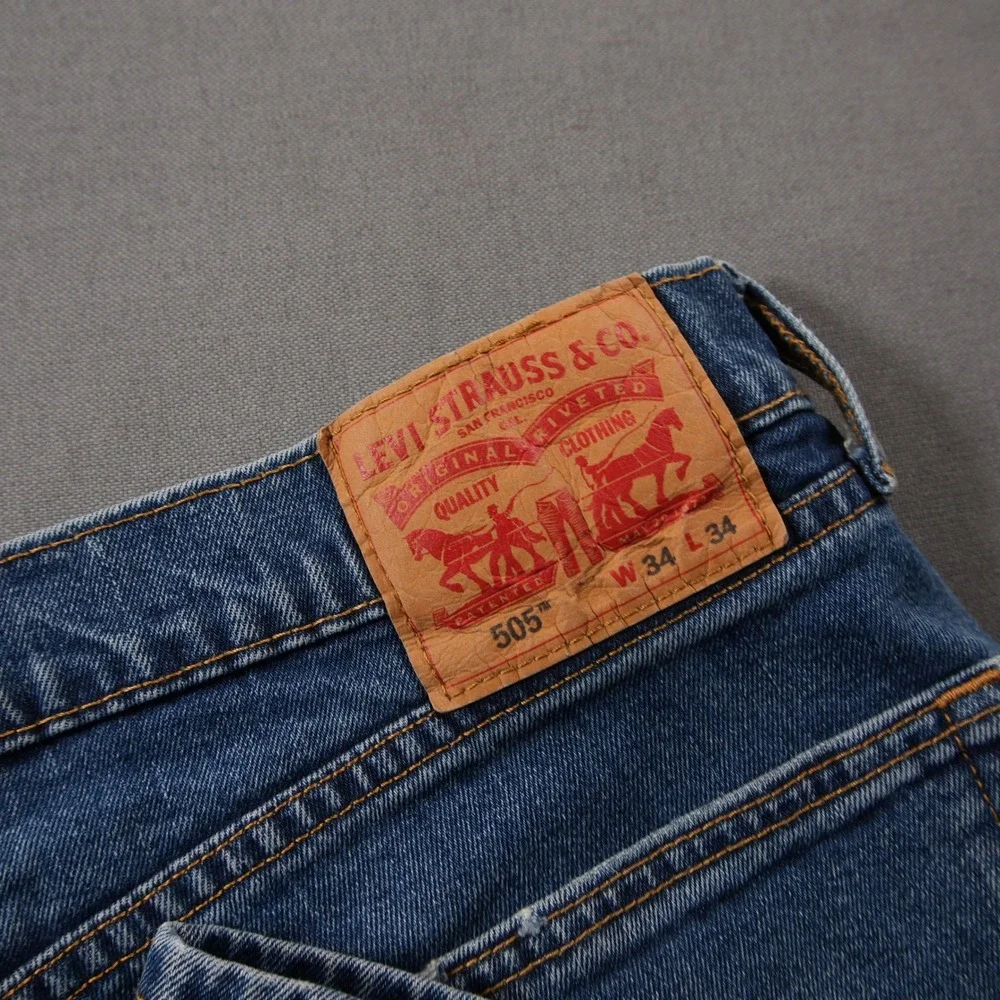 Levi's 505 Regular Fit Straight Leg Men Jeans Pants 34x34 Classic Work Cowboy